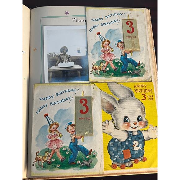 Vintage Baby Book Filled Out Baby Pictures Birth Certificate Baby Cards 1944 - Picture 4 of 8